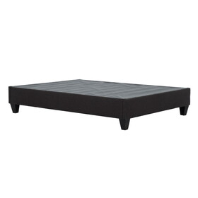 Modern Dark Grey Upholstered Platform Bed Frame, Queen B011P199723
