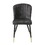 Modern Design Home Furniture Chairs Set of 2, Charcoal-hued Velvet Upholstery Channel Tufting Black Metal Legs with Gold-Finish Accent B011P199726