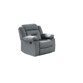 Contemporary Velvet Dark Gray Color 1pc Motion Recliner Chair Couch Manual Motion Plush Armrest Living Room Furniture Chair B011P200213