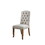 Contemporary Ivory Fabric 2pcs Side Chairs Bold Sturdy Design Rustic Oak Solidwood Tufted Back Nailhead Dining Chairs Furniture B011P200228