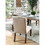 Contemporary Ivory Fabric 2pcs Side Chairs Bold Sturdy Design Rustic Oak Solidwood Tufted Back Nailhead Dining Chairs Furniture B011P200228