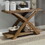 Transitional 1pc Sofa Table Occasional Tables Plank Style Top Antique Light Oak Open Bottom Shelf B011P200233