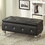 1pc Glam 38 inches Storage Ottoman Bench for Upholstered Tufted Black Faux Leather Organizer Bedroom Living Room Entryway Hallway B011P203034