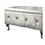 1pc Glam 38 inches Storage Ottoman Bench for Upholstered Tufted Silver Faux Leather Organizer Bedroom Living Room Entryway Hallway B011P203036