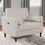 Mid-Century Modern Off-White 1pc Chair Only Leatherette Upholstered Box Seat Cushion Seating Bolster Pillows B011P203541
