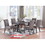 Modern Mocha Finish Fabric 2pc Side Chairs Tufted Upholstered Back Rustic Espresso Wooden Legs Dining Room B011P203553