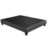 Contemporary 14 in. Platform Mattress Foundation, Cal King Size Upholstered Bed Base, Dark Gray B011P203584