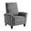 1pc Push Back Reclining Chair Plush Pillowtop Arms Gray Chenille Fabric Upholstery Solid Wood Modern Living Room Furniture B011P204077