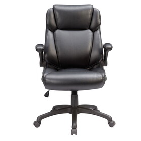 Modern Adjustable Office Chair, Leather Upholstered Swivel Chair for Office Room, Gray B011P204078