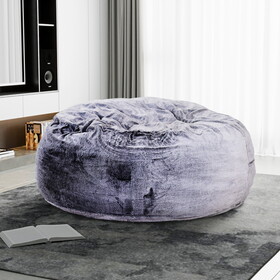 Classic 5ft Faux Fur Memory Foam Bean Bag, Living Room Lounger, Soft Comfortable Bean Bag Chair, Purple B011P204082