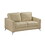 Sand-Hued Polished Microfiber Upholstery Elegant Modern Style Loveseat 1pc Solid Wood Living Room Furniture Silver Finish Metal Legs B011P204088