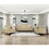 Sand-Hued Polished Microfiber Upholstery Elegant Modern Style Loveseat 1pc Solid Wood Living Room Furniture Silver Finish Metal Legs B011P204088