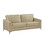 Sand-Hued Polished Microfiber Upholstery Elegant Modern Style Sofa 1pc Solid Wood Living Room Furniture Silver Finish Metal Legs B011P204089