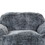 Modern Soft Faux Fur Memory Foam Bean Bag with Armrest, Living Room Lounger Chair, Blue+Gray B011P204484