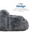 Modern Soft Faux Fur Memory Foam Bean Bag with Armrest, Living Room Lounger Chair, Blue+Gray B011P204484