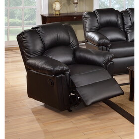 Motion Recliner Chair 1pc Glider Couch Living Room Furniture Black Bonded Leather B011P205229