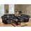 Motion Recliner Chair 1pc Glider Couch Living Room Furniture Black Bonded Leather B011P205229