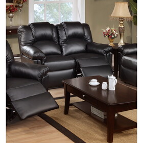 Motion Loveseat 1pc Couch Living Room Furniture Black Bonded Leather B011P205230