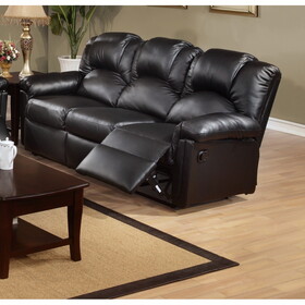 New Contemporary Motion Sofa 1pc Couch Living Room Furniture Black Bonded Leather B011P205231