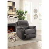 Contemporary Motion Recliner Chair 1pc Glider Rocker Recliner Living Room Furniture Slate Blue Breathable Leatherette B011P205567