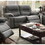 Contemporary Motion Loveseat 1pc Couch Metal Reclining Living Room Furniture Slate Blue Breathable Leatherette Recliners B011P205568