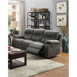 Contemporary Motion Sofa 1pc Couch Metal Reclining Plush Cushion Living Room Furniture Slate Blue Breathable Leatherette Recliners B011P205569