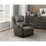 Gray Faux Leather Upholstery Glider Reclining Chair 1pc Living Room Furniture Comfort Seating Gentle Motion B011P207536