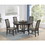 1pc Transitional Round Table with Lazy Susan Dark Brown Finish Single Pedestal Wooden Dining Room Furniture B011P207874