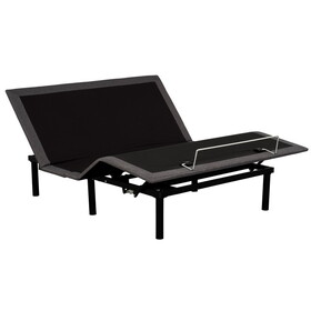 Adjustable Bed Base with Wired Remote, Queen Size Bed Frame, Metal Frame, Black B011P208180