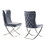 Glam Gray Velvet 2pcs Side Chairs Button-Tufted Chrome Frame Upholstered Dining Chairs Furniture Set B011P208972