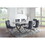 Glam Gray Velvet 2pcs Side Chairs Button-Tufted Chrome Frame Upholstered Dining Chairs Furniture Set B011P208972