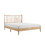 Mid-Century Modern Design Full Platform Bed 1pc Natural Finish Wooden Bedroom Furniture Vertical Slats Headboard, Bed in a Box B011P211340