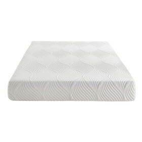 10" California King Mattress Breathable Cool Gel Memory Foam Mattress, White, Mattress in a Box, Comfort Mattress