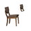 Set of 2pc Side Chairs Dining Room Walnut Finish Solid wood Dark Chocolate Fabric Upholstered Modern Chairs B011P214576