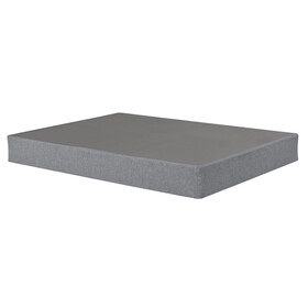 9 in. Twin-XL Size Folding Mattress Box Spring Foundation Bed Base, Polyester, Metal Frame, Gray B011P216694