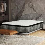 Premium 14 in. Cal King Size Pocket Coil Hybrid Mattress, Super Plush Gel Memory Foam Mattress for Comfort Sleep, White/Gray B011P216698