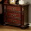 Brown Cherry Traditional 1pc Nightstand Solid wood 3-Drawers Bedside Table Pewter Hanging Pull Grand Design Bedroom Furniture B011P218330