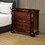 Brown Cherry Traditional 1pc Nightstand Solid wood 3-Drawers Bedside Table Pewter Hanging Pull Grand Design Bedroom Furniture B011P218330