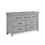 Contemporary Light Gray Finish 1pc Dresser Wooden Bedroom Furniture Metal Pull Furniture