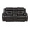 1pc Living Room Furniture Modern Design Reclining Love Seat with Center Console Dark Gray Breathable Faux Leather Upholstery Contemporary Home B011P228958