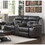 1pc Living Room Furniture Modern Design Reclining Love Seat with Center Console Dark Gray Breathable Faux Leather Upholstery Contemporary Home B011P228958