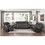 1pc Living Room Furniture Modern Design Reclining Love Seat with Center Console Dark Gray Breathable Faux Leather Upholstery Contemporary Home B011P228958