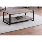 1pc Contemporary Coffee Table with Storage Shelf Rustic Brown Finish Living Room Wooden Furniture B011P244355