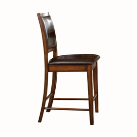 Set of 2 Counter Height Chairs Amber Finish Modern Traditional Style Wooden Dining Kitchen Furniture B011P246692
