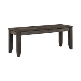 1pc Contemporary Rustic Gray Bench Dining Room Fabric Upholstery Kitchen Dining Wooden Furniture