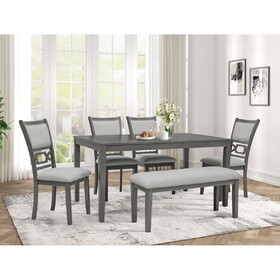 Beautiful Round 6pc Dining Table Chair Bench Set Lower Storage Shelves Dining Room Set Wooden Furniture B011P284417