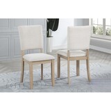 Light Oak Wood Dining Chair Set of 2, Soft Cushion Seat Dining Room Kitchen Side Chair, Beige B011P373679