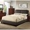 Queen Size Bed 1pc Bed Set Brown Faux Leather Upholstered Two-Panel Bed Frame Headboard Bedroom Furniture B011S00105