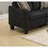 Living Room Furniture 2pc Sofa Set Black Polyfiber Sofa and Loveseat w pillows Cushion Couch B011S00109