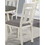 Dining Room Furniture 6pc Dining Set Table w Leaf and 4x Side Chairs 1x Bench Gray Fabric Cushion Seat White Clean Lines Wooden Table Top B011S00190